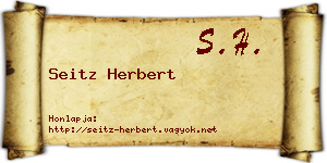 Seitz Herbert névjegykártya